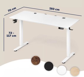 Deuba Magasságban állítható asztal 160x75x117cm - fehér