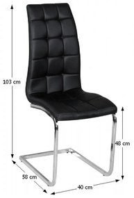 Étkezőszék Cli (fekete + króm). 794747