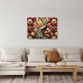 Üveg kép – Elegáns páva (70x50 cm)