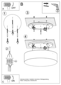 Mennyezeti lámpa ARENA 4xE27/60W/230V fekete