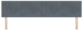 Fejtámla Gombos, Sötétszürke, 200 cm, Bársony
