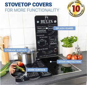 Edzett üveg tűzhely fedőlap szett 2 db-os 52x30 cm Kitchen Rules – Maximex
