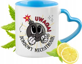 Mechatronika Kék Bögre Szív Alakú Füllel Ajándék