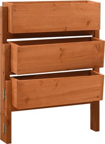 vidaXL narancssárga tömör fenyőfa összecsukható kerti ültetőláda 60x14x75 cm