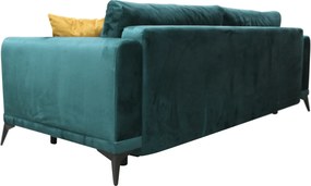 Szétnyitható kanapé, smaragd/mustárszín, GRACE BIG SOFA