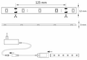 RGB LED Szabályozható kültéri szalag Wi-fi LED/8W IP65 2 m Tuya