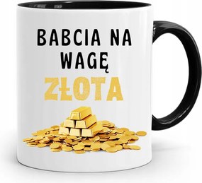 Bögre Fekete Nagymama Napja Nagymama Arany Mérleg Nyomtatott Fényképpel