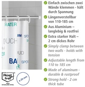 Ezüstszínű zuhanyfüggöny rúd 110 - 185 cm – Wenko