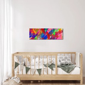 Kép - Színes absztrakció (órával) (90x30 cm)