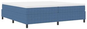 Boxspring Ágy Kék 200x200 cm Vászon