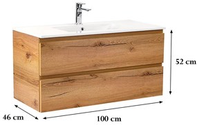 Vario Pull 100 alsó szekrény mosdóval
