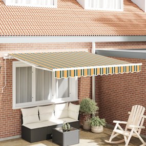 Kézi Behúzható Napellenző Zöld és Sárga 350x250 cm