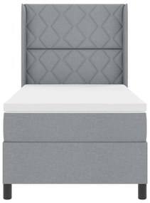 Box Spring Ágy Matraxal Világosszürke 100x200 cm Szövet