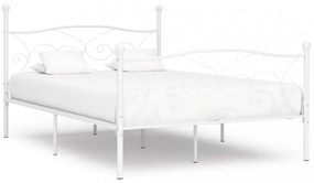 Fehér fém ágykeret lécezett ágyráccsal 140 x 200 cm