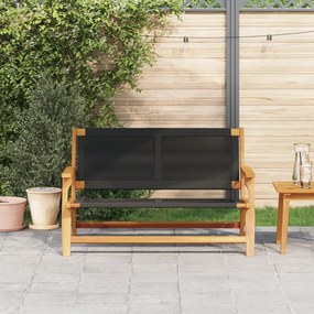 Kerti pad Fekete 76x122x73 cm Tömör akácfából