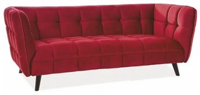Castello Velvet kanapé, háromüléses, piros / fekete