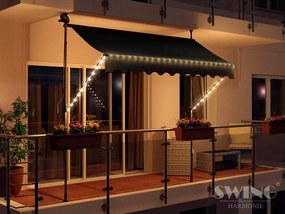 Led-es Erkélyszorító Napellenző 200cm Antracit