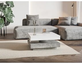 TIMO dohányzóasztal, fehér/szürke beton