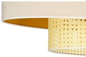 Duolla - Felületre szerelhető csillár DOUBLE OVAL RATTAN 2xE27/15W/230V krémes/rattan