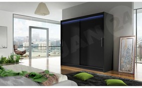 Tolóajtós szekrény Lena I 180 (fekete) (RGB LED világítás színes). 1058466