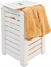 Fa Szennyestartó Kosár Fehérnemű Játék Fedéllel Tároló Zsák 67l 35cm