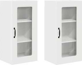 vidaXL Konyhaszekrény Kalmar 2 pcs Fehér 40 x 31 x 80 cm Faanyag