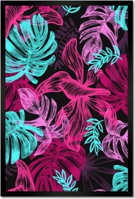 Monstera keretes poszter 40x60, levelek színben