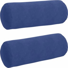 vidaXL Hengerpárnák 2 pcs Rendőrségi kék Ø 25 x 70 cm Bársonyos szövet