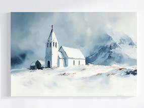 Poszter Izland Templom Kápolna Hó Tél Hegyek 120x80