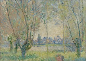 Üveg kép - Claude Monet, Woman Seated under the Willows, reprodukciók (70x50 cm)