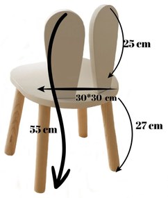 Gyerekszék Bunny Chair - White