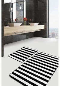 Fehér-fekete fürdőszobai kilépő szett 2 db-os 60x100 cm – Mila Home