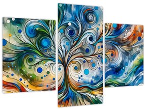 Kép – Színes energikus fa (90x60 cm)