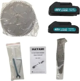 Akkus összecsukható fűkasza - HAYAMI HA-1037 + 2 akku + tartozékok
