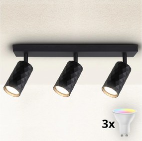 Brilagi - LED RGBW dimmelhető spotlámpa SELE DIAMANT 3xGU10/6,5W/230V Wi-Fi fekete