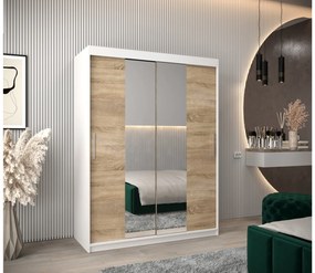 Ruhásszekrény 150 cm Toki 1 (matt fekete + szonoma tölgy). 1064904
