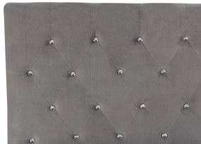 Szürke bársony ágyneműtartós franciaágy 140 x 200 cm AMIENS Beliani