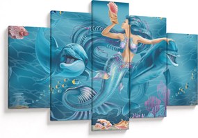Kép - Sellő delfinekkel (150x105 cm)