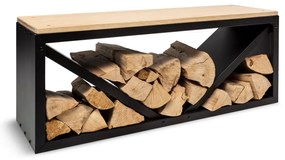 Kindlewood L Black, fa állvány, pad, 104 × 40 × 35 cm, bambusz, cink