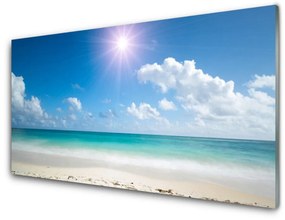 Üvegkép falra Sea Beach Sun Landscape 120x60cm 2 fogas