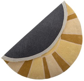 Bézs-borostyán színű gyapjú gyerek szőnyeg ø110 cm Sun – Bloomingville Mini