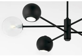 Jupiter 1995 - Csillár rúdon MOKA 3xGU10/10W/230V + 3xG9/10W/230V fekete/átlátszó