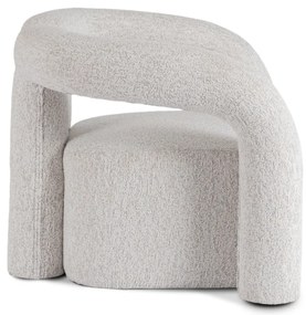 Designer Fotel Szürke Bouclé Kárpittal. BRAZIL