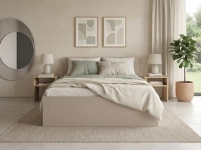 Ágy ELISA 160 x 200 cm, kasmír bézs Ágyrács: Léces ágyrács, Matrac: Coco Maxi 20 cm matrac