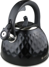 Vízforraló síppal Acél Fekete 3L EliteHoff