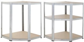 monzana® Sarokpolc 180x70x40 cm - ezüst