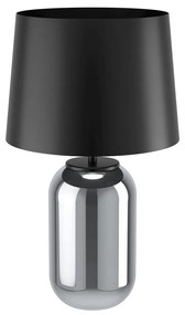 Eglo 390063 Cuite asztali lámpa, üveg lámpatalppal, matt fekete burával, zsinórkapcsolóval, fekete, E27 foglalattal, max. 1x40W, IP20