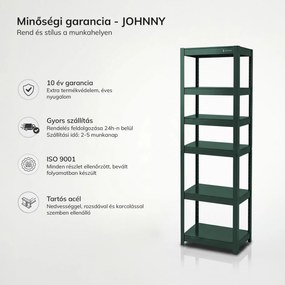 Keskeny fém polc zöld: JOHNNY, 1800 x 450 x 420 mm