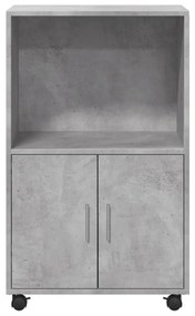 betonszürke szerelt fa kerekes szekrény 55 x 40 x 91 cm