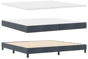 Boxspring Ágy Mattal Sötétszürke 200x200 cm Bársonyos
